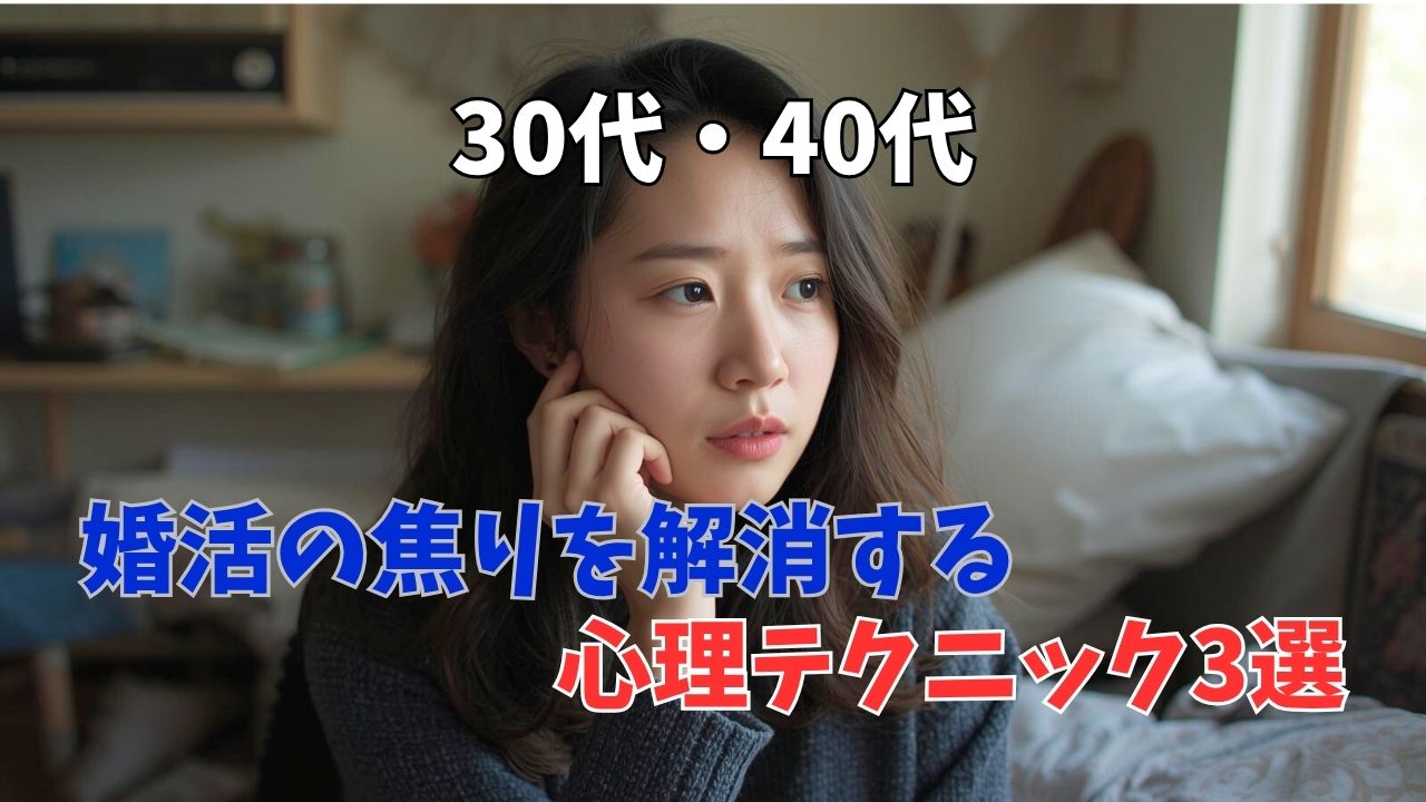 【30代・40代婚活の焦り】即解消！冷静な判断を取り戻す心理テクニック3選｜新しい自分へ