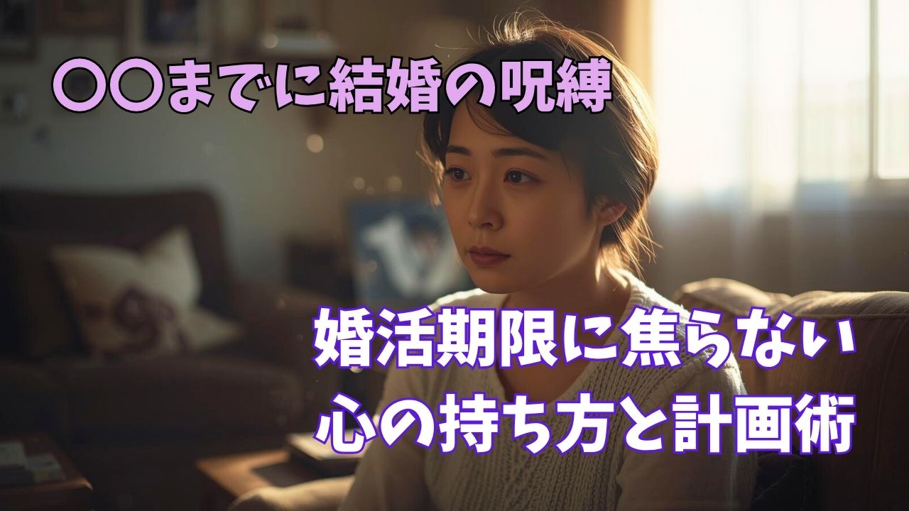 〇〇までに結婚の呪縛を解く！婚活期限に焦らない心の持ち方と計画術｜新しい自分へ