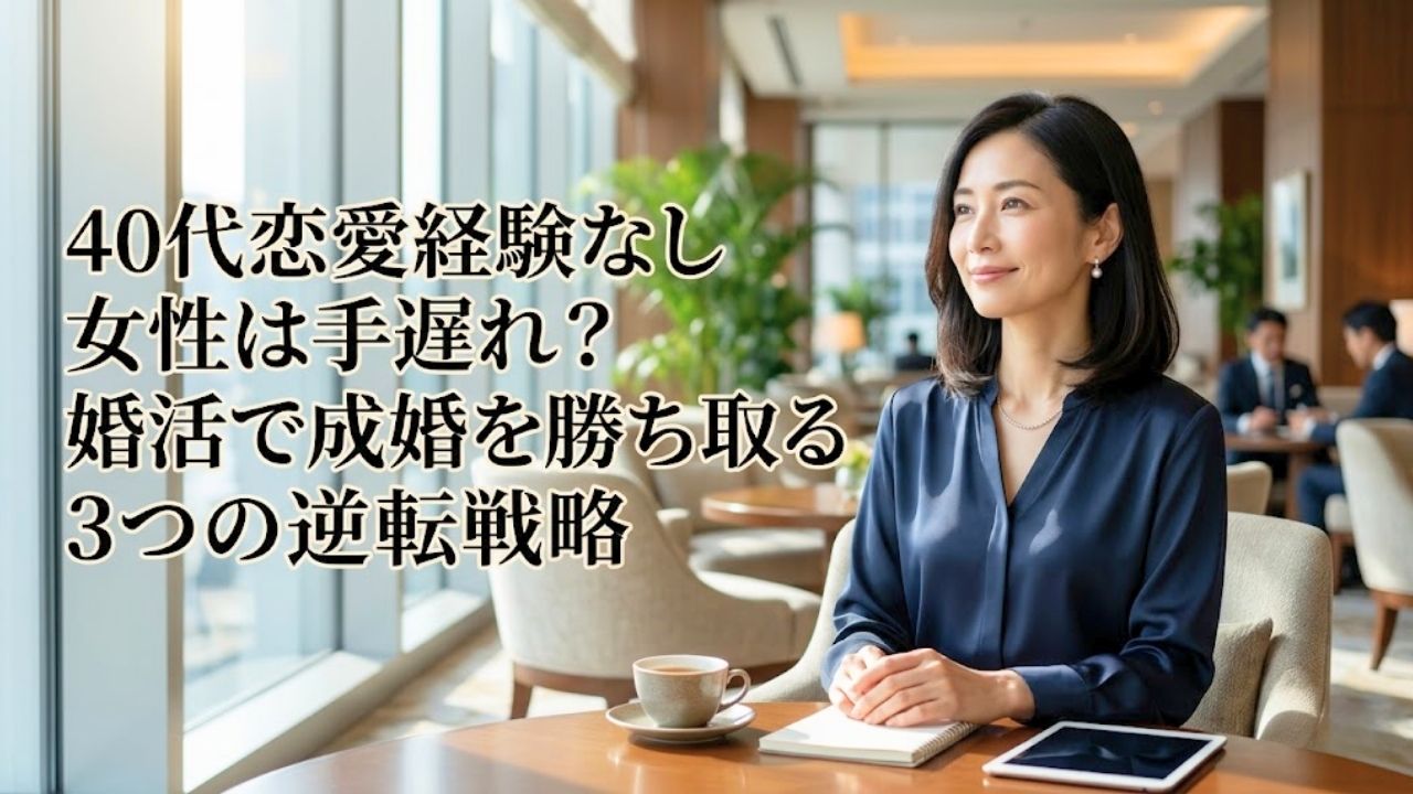 40代恋愛経験なし女性は手遅れ？婚活で成婚を勝ち取る3つの逆転戦略（前を向いて穏やかに微笑む40代女性のイメージ画像）