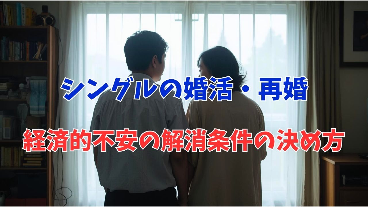 シングル同士の婚活・再婚｜経済的な不安を解消する条件の決め方｜新しい自分へ