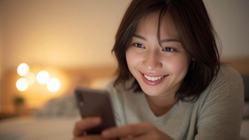 婚活・マッチングアプリで男性の自己紹介文に興味を持ちメッセージを送る女性|新しい自分へ