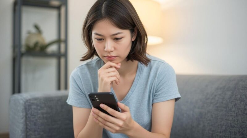 例文を参考に相手男性へのお断りメッセージを考えている婚活中の女性｜新しい自分へ