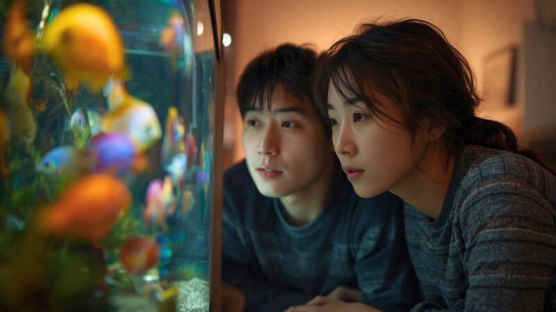 彼氏の趣味である熱帯魚を一緒に鑑賞する彼女｜新しい自分へ