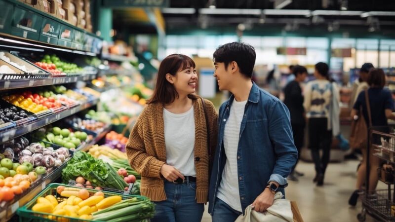 スーパーで楽しそうに買い物をするカップル｜新しい自分へ