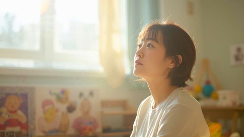 忙しく働く合間に、ふと出会いがないことに不安を感じ考え事をする保育士｜新しい自分へ