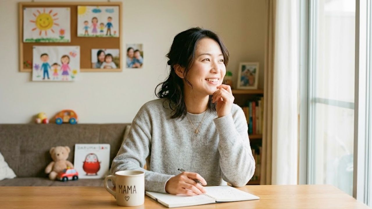 恋愛をスムーズに進めるための方法を楽しそうに考えるシングルマザー。