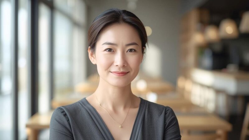 験を積み、凛とした美しさを持つ40代のシングルマザーの女性。