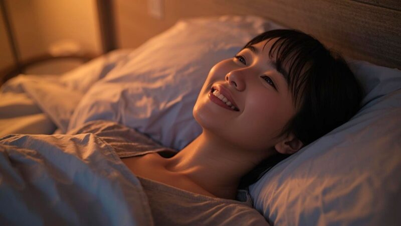 性欲をセルフケアし、すっきりとした表情の30代シングルマザー。肌ツヤがよく、明日への活力でみなぎっている