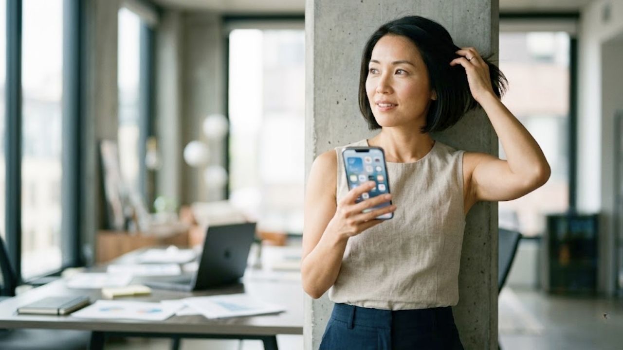スマートフォンを片手に、出会いを求めるシングルマザー。