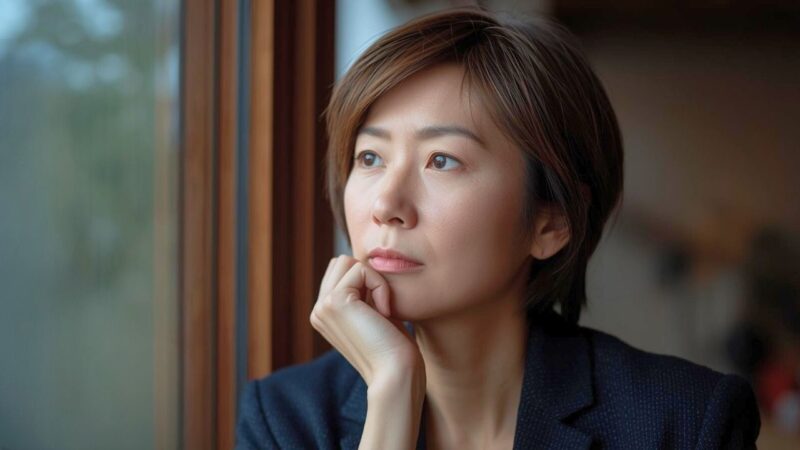 子育てに人生を捧げてきた50代シングルマザー。子どもが巣立ち、今までの人生を振り返る様子