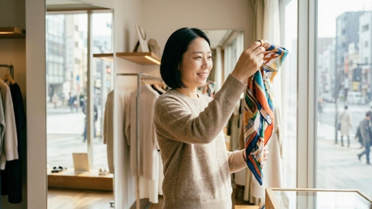 ショッピングを楽しむシングルマザー。