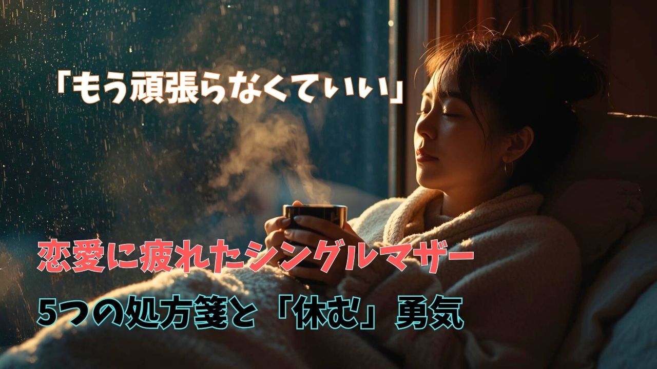母、社会人、女性の3役に疲れ切り、毛布にくるまりながらコーヒーをゆっくり飲むシングルマザー