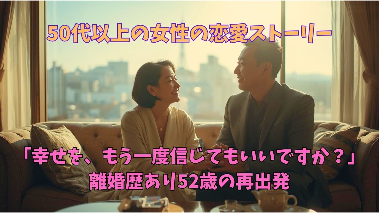 「幸せを、もう一度信じてもいいですか？」離婚歴あり52歳の再出発｜新しい自分へ