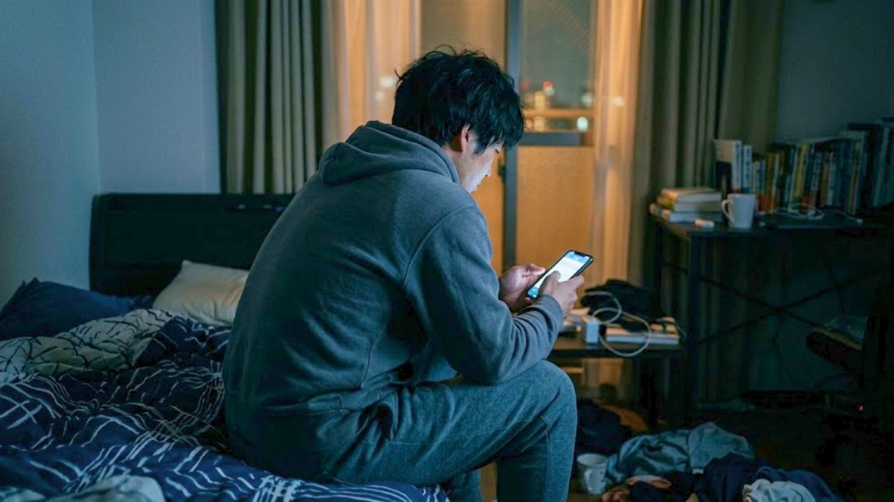 深夜、シングルマザーに下ネタメッセージを送るアプリのキモい男性。