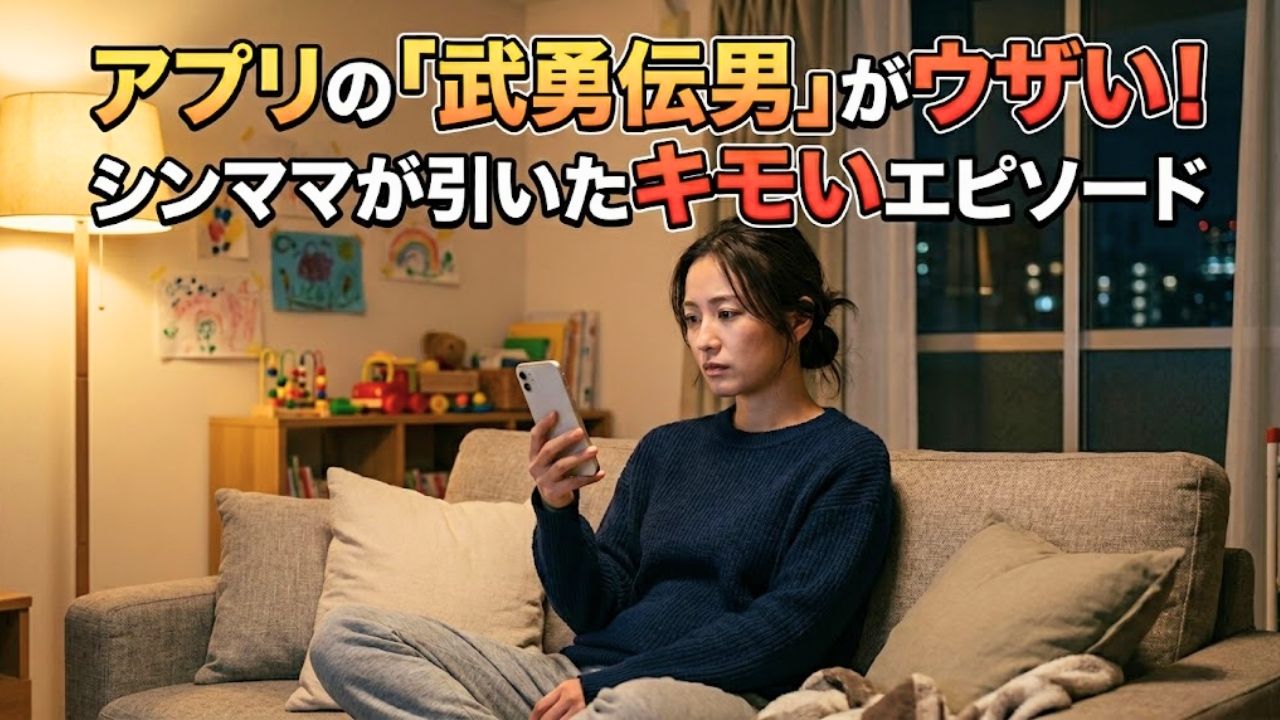 マッチングアプリの武勇伝男のキモいメッセージにドン引きしているシングルマザー。