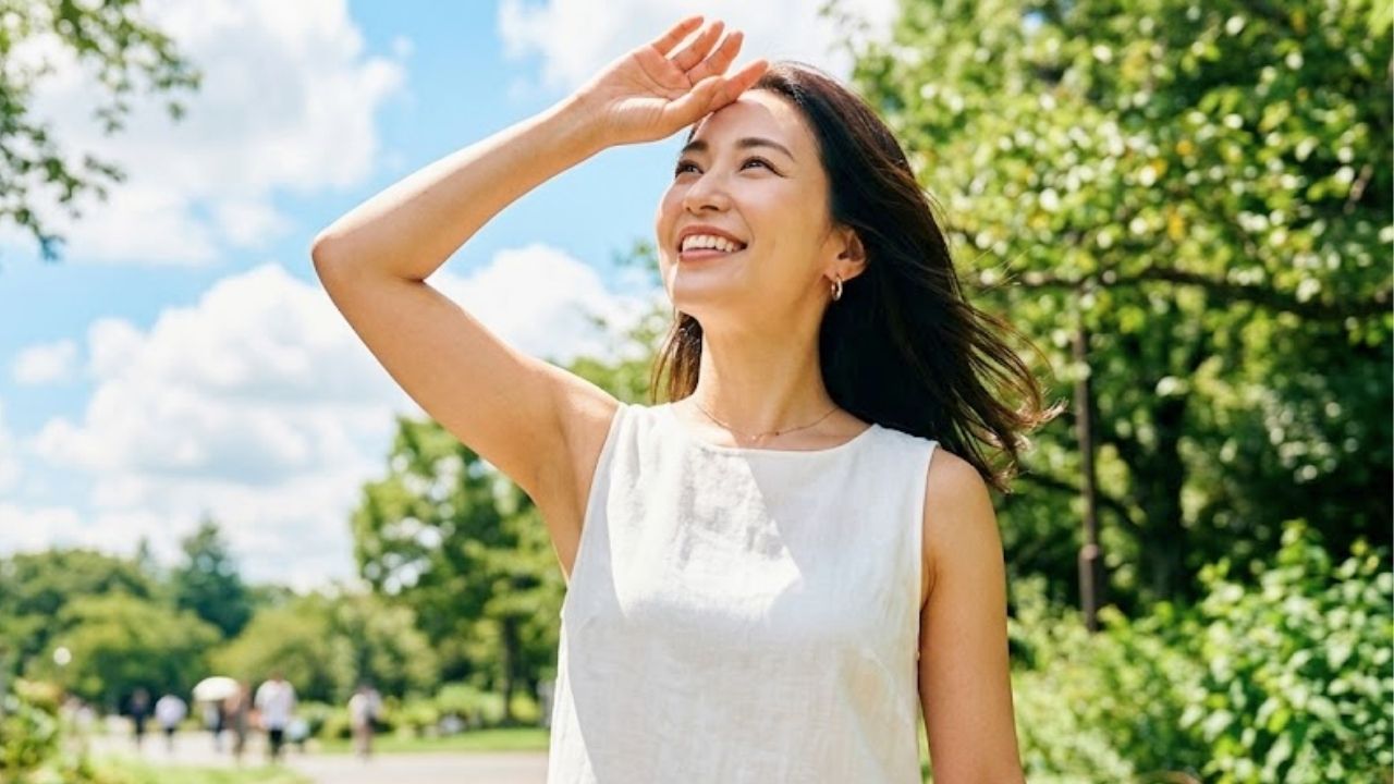 離婚や貧困は自己責任といった世間の声はスルーして、子どもの幸せを最優先しようと決意して明るい表情で前に進むシングルマザー。