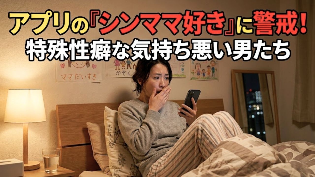 アプリの男性から突然、卑猥なメッセージが届き、驚きと共に気持ち悪さを感じるシングルマザー。