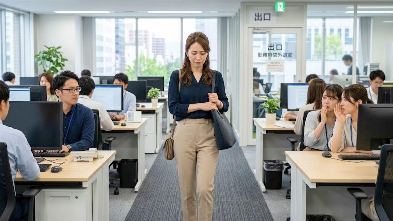 子どもの都合で相対しなければならなくなったシングルマザー。冷たい視線が浴びせられている。