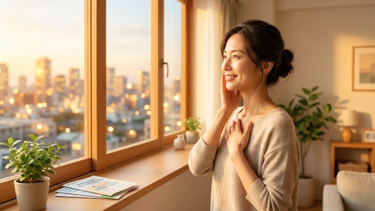 社会的疎外感、孤独感を乗り越え、自分自身を認めて前向きな笑顔を見せるシングルマザー。
