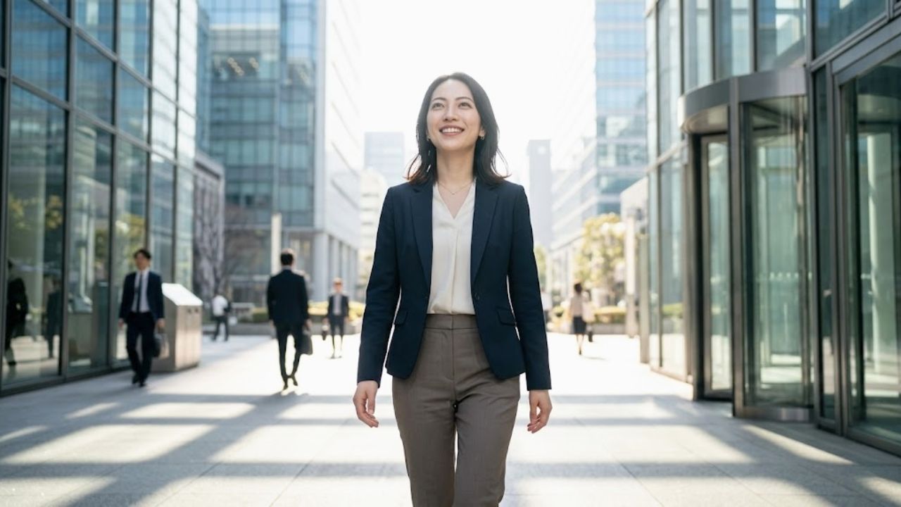 職場の悩みを乗り越え、自分の価値と子どもへの責任を誇りに感じながら前向きに歩き出すシングルマザー。