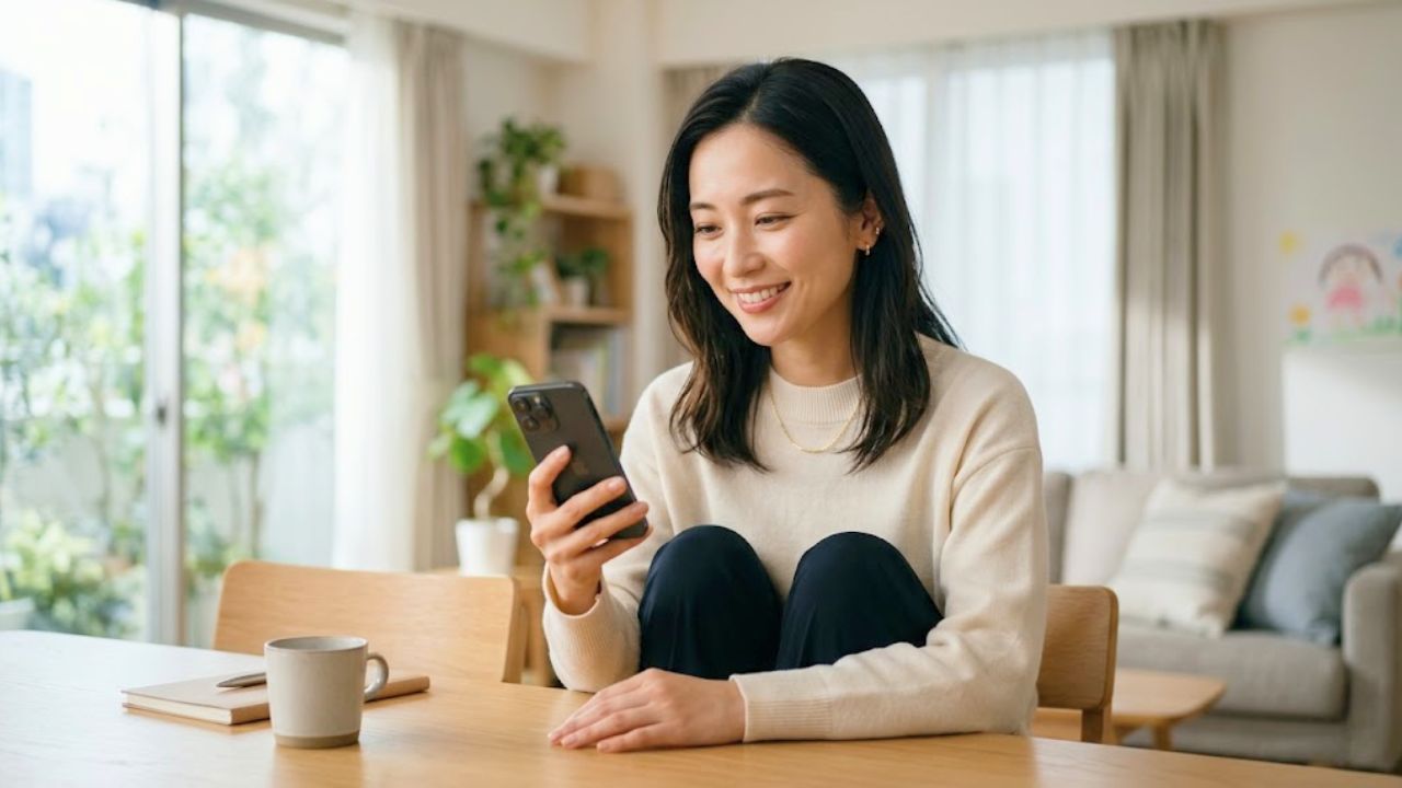 子どものために職場環境を見直す決意をし、新しい働き方の選択肢に安堵の表情を浮かべるシングルマザー。