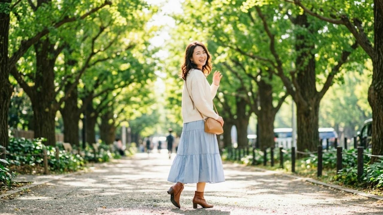 嘘をついたパニックから立ち直り、賢い乗り切り方を身につけて自信満々にデートへ向かう女性の晴れやかなイメージ