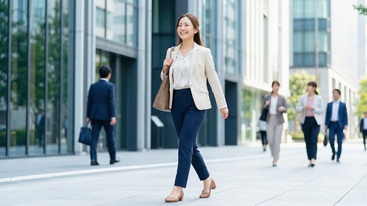 足のむくみ対策により悩みが緩和され、前向きに行動できるようになった女性