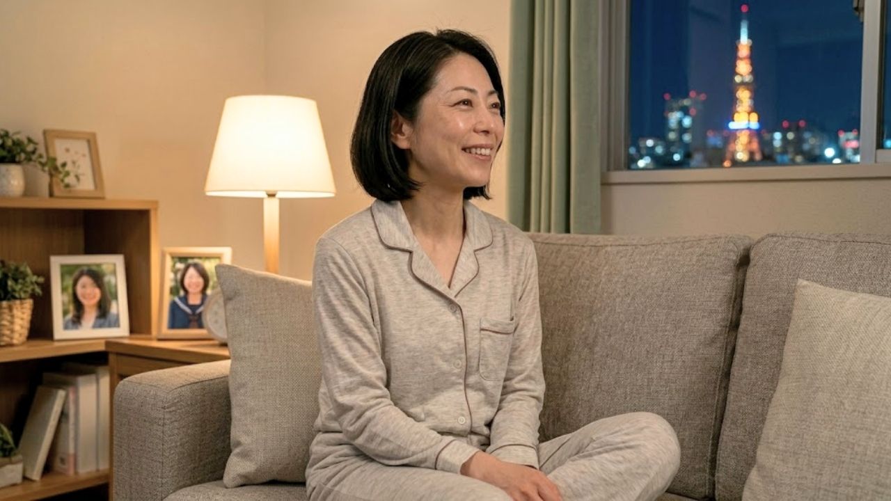 これからの人生をどう楽しむかを想像し、笑顔になる卒母後のシングルマザー。
