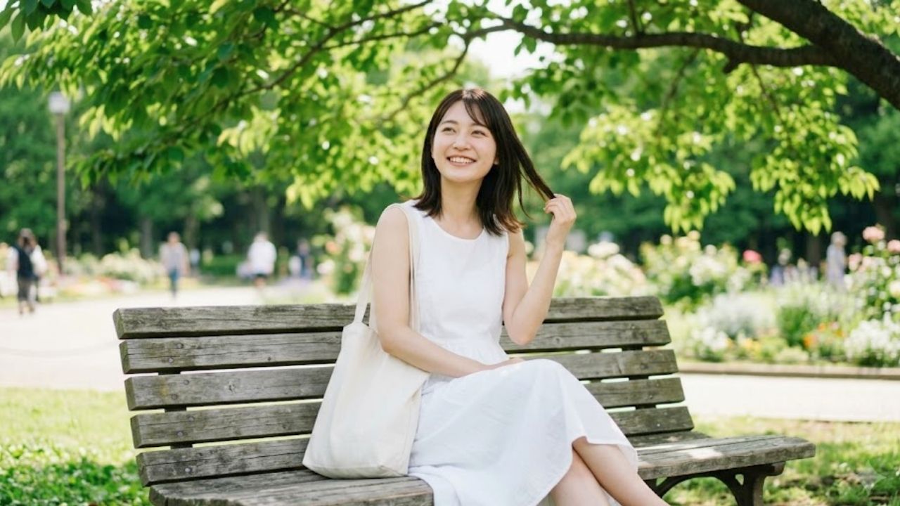 脚のラインや首筋、二の腕など、男性が本能的に惹かれる女性特有の身体のパーツを上品に魅力的に見せている女性のイメージ