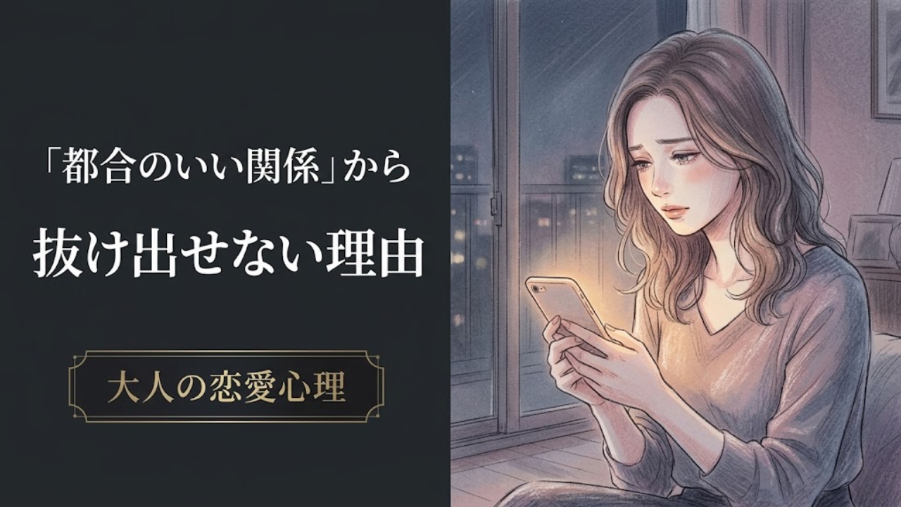 都合のいい関係から抜け出せない理由。曖昧なつながりに縋ってしまう大人の恋愛心理